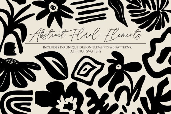 Abstract Floral Elements Patterns: Graphics & Illustrations for Local Brands