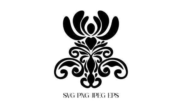 Black Floral Vector Graphic Element for Graphics and Illustrations
