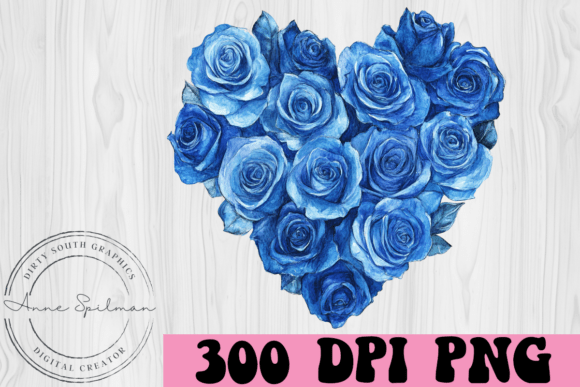 Blue Floral Heart Graphics and Illustrations Review