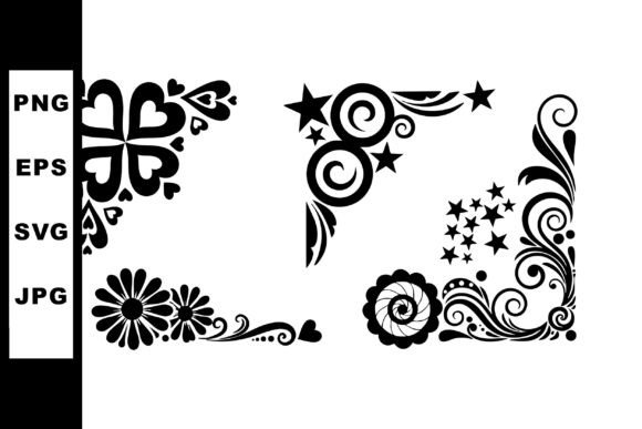 Decorative Black Floral and Swirl Corner Graphics and Illustrations Review