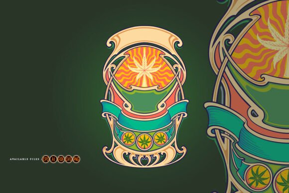 Elegant Art Nouveau Featuring Floral Graphics & Illustrations