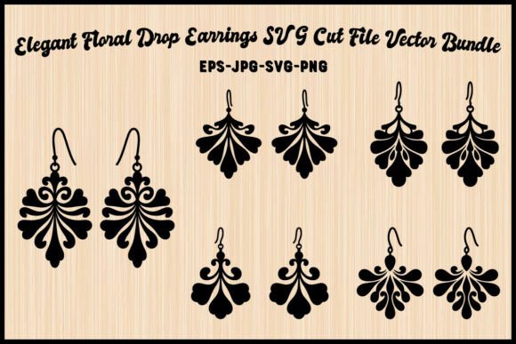 Elegant Floral Drop Earrings Bundle Graphics and Illustrations Review