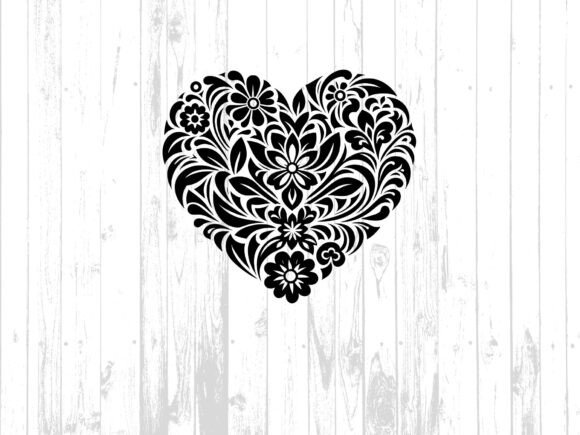 Floral Heart Designs Digital Download Graphics and Illustrations Review