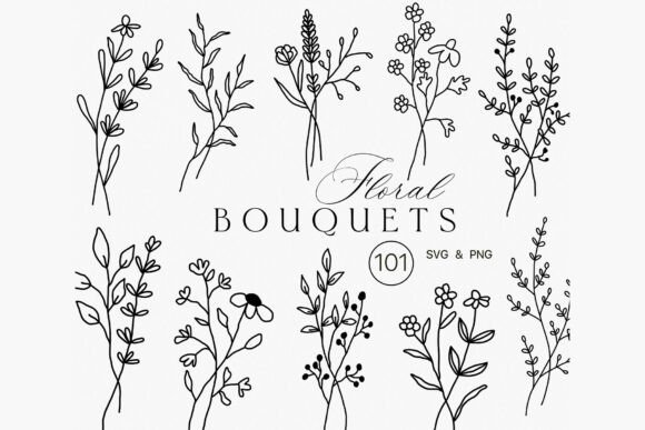 Floral Line Art Bouquet Clipart Minimal: A Graphics Review