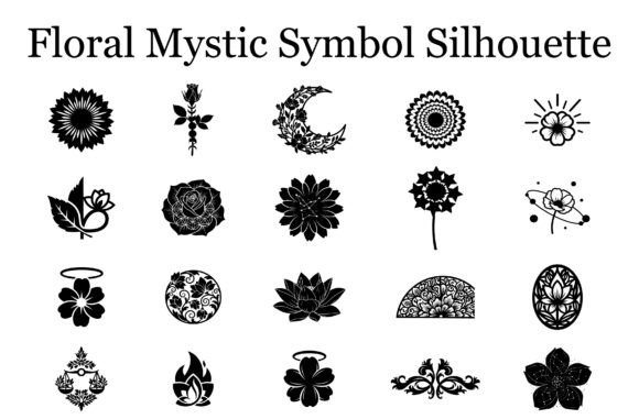 Floral Mystic Symbol Silhouette Graphics and Illustrations Review