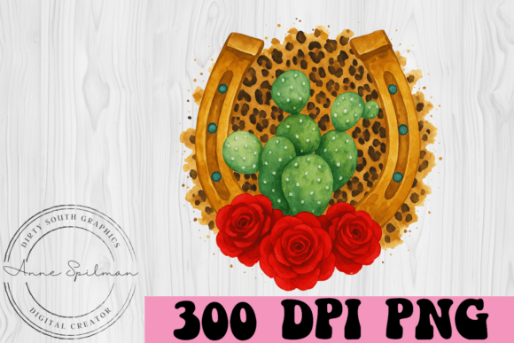 Floral Roses Cactus Horseshoe Graphics & Illustrations Review