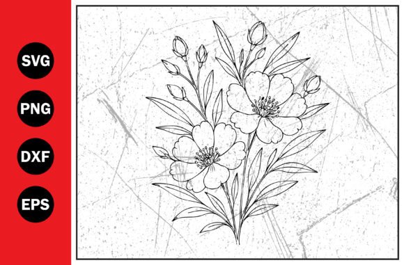 Hand-drawn Line Art Floral Bouquet Svg: A Designer's Review for Graphics and Illustrations