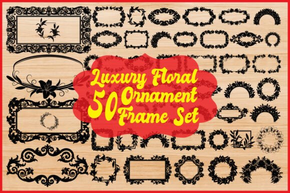 Luxury Floral Ornament Frame Set: Graphics and Illustrations for Premium Branding