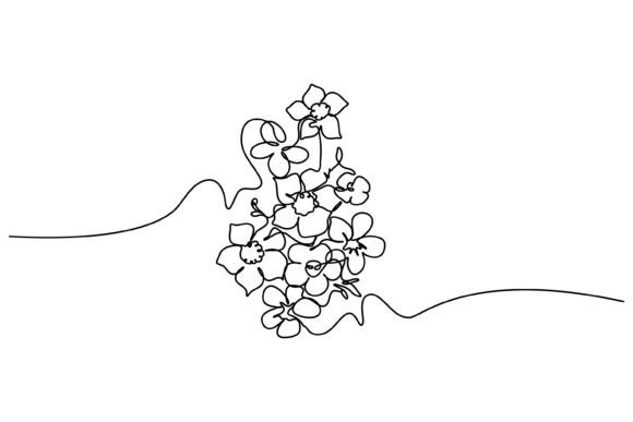 One Line Floral Poster Drawing Graphics and Illustrations Review