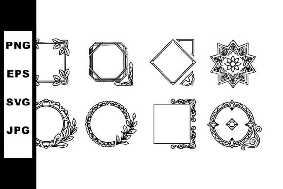 Ornate Decorative Frames Set with Floral Graphics and Illustrations